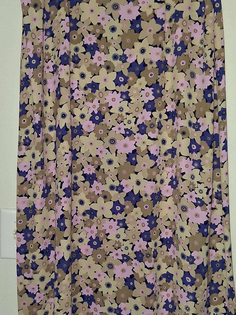 Sag Harbor Floral Midi Skirt in Beige, Pink & Navy